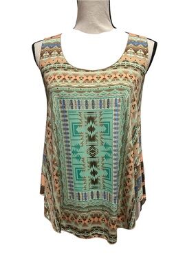 Vintage Havana brand Scoop Neck Tank Top - Mint & Tan